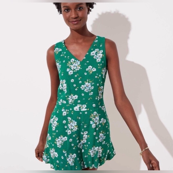 LOFT Other - LOFT Emerald Floral Romper